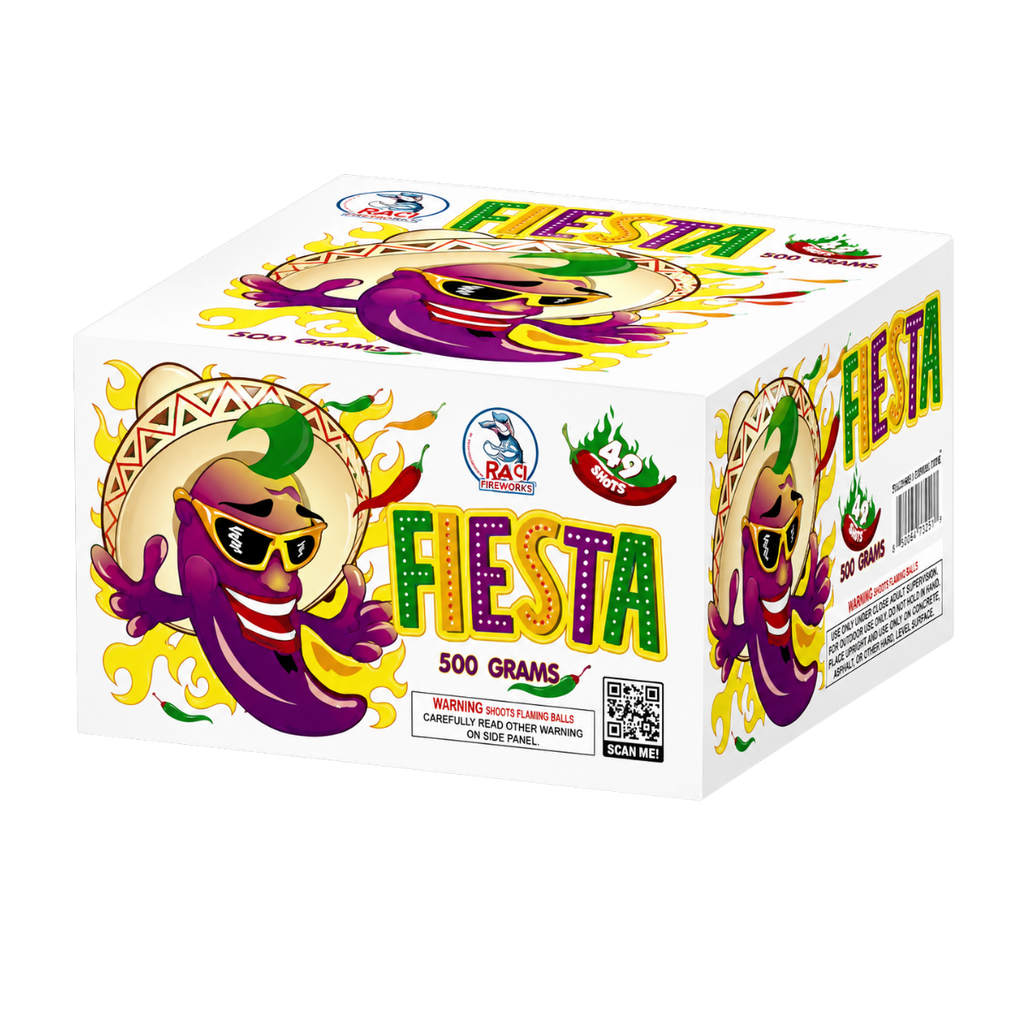 49 shot Fiesta 500 gram cake by Bad Donkey fireworks