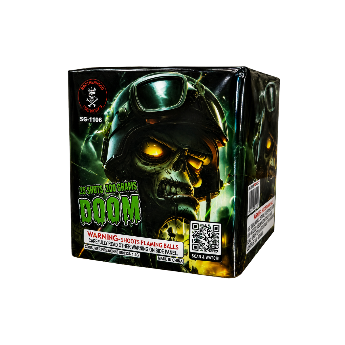 Doom is a 25 shot 200 gram cake, that packs a great punch in a small package!