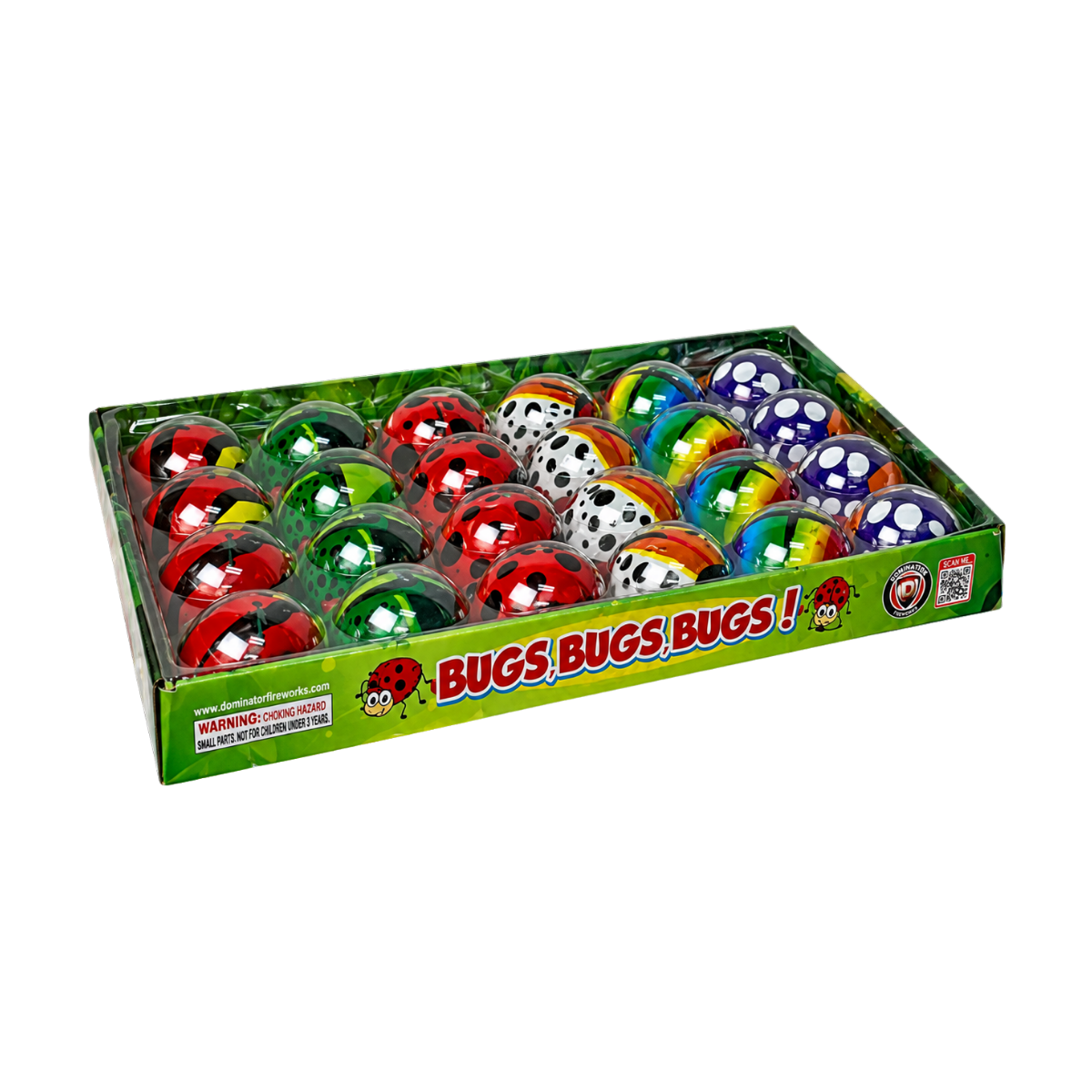 Pack of 24 colorful, loud whistling flyers. These bugs spin on the ground then fly upwards while whistling, a fun take over the traditional bugs we're used to!