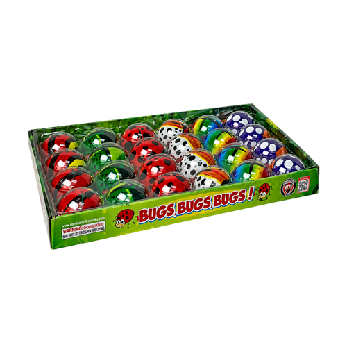 Pack of 24 colorful, loud whistling flyers. These bugs spin on the ground then fly upwards while whistling, a fun take over the traditional bugs we're used to!