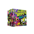 A box of Apex Brands Hype Wall fireworks, featuring a vibrant, graffiti-style design with neon green, pink, purple, and yellow colors, set against a plain white background.