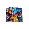 A box of Apex Fireworks Rage Rally monster fireworks, featuring a vibrant, colorful cartoon graphic of a monster with sharp teeth and neon paint splatters on the front and sides.