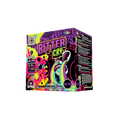 A box of ELTE Bitter Cry fireworks, featuring a vibrant, neon-colored design with a cartoon shark and bold text, shown on a plain white background.